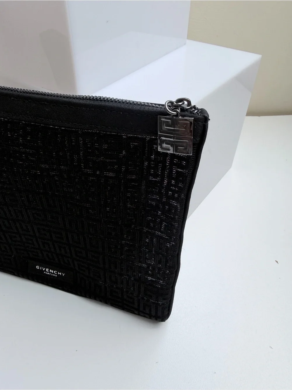 Givenchy Beauty Parfums Black Mesh Makeup Pouch Bag